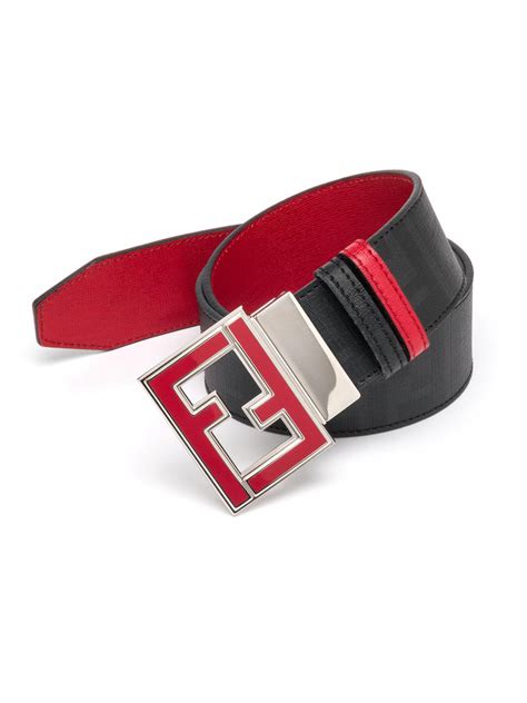 red and black fendi belt|authentic men's fendi belt.